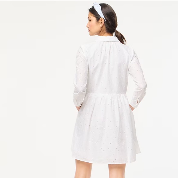 🆕 JCrew eyelet mini shirtdress, size 4 - Picture 4 of 11